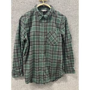 Outdoor Research Kulshan Flannel Tunic Shirt Green Plaid Long Sleeve Women’s XL